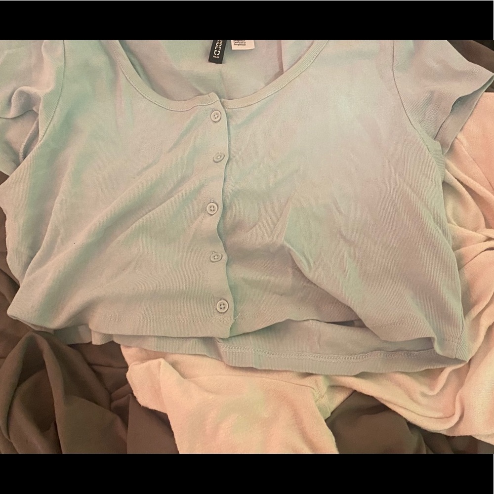 H&M Button Up Crop Top